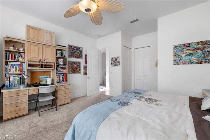 2nd master bedroom has a walk in closet, a linen closet and a full bath.