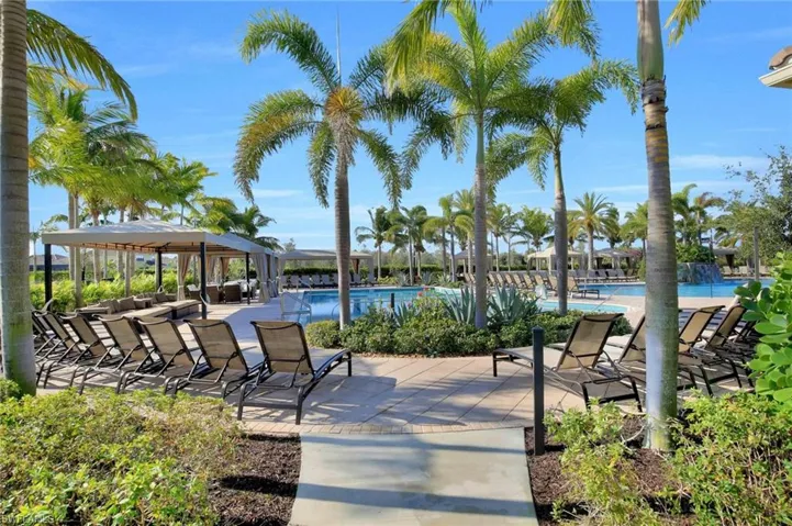 View of patio / terrace featuring a gazebo and a community pool