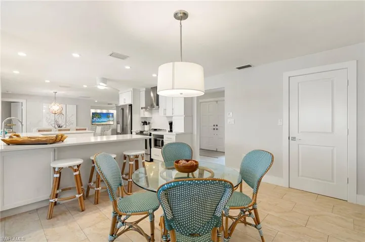 Dining room with sink