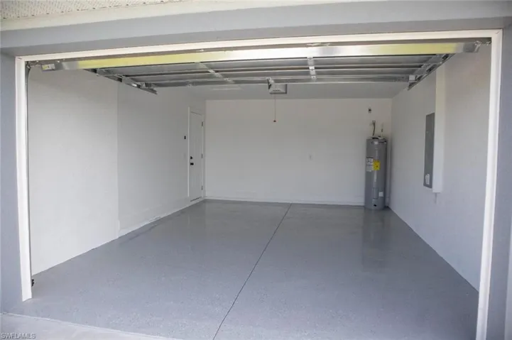 Garage with water heater