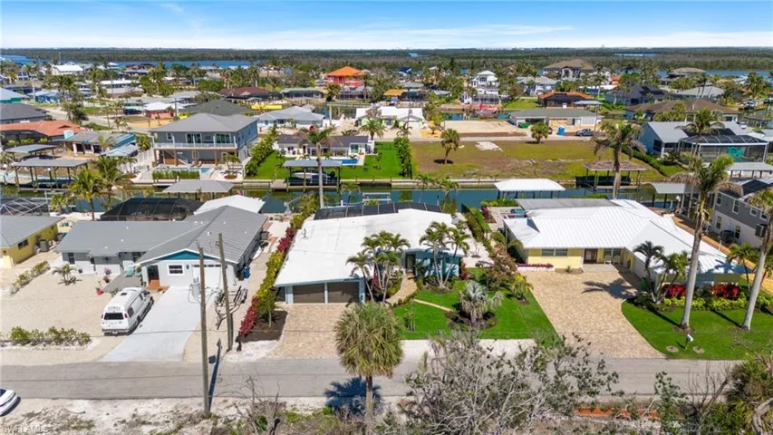 Aerial view featuring a residential view virtually enhanced image