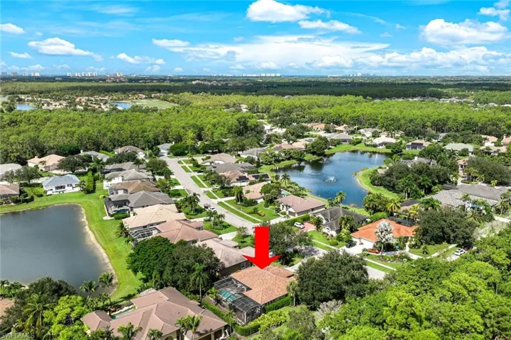 Aerial view of residential area.