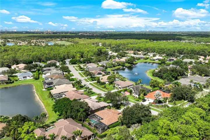 Aerial view of residential area.