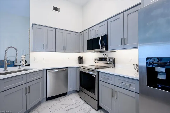 New cabinets and appliances