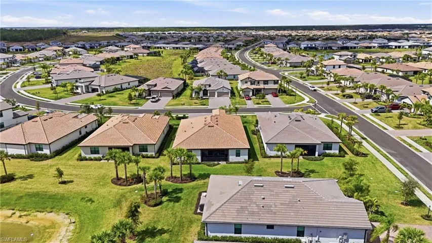 Aerial view of residential area