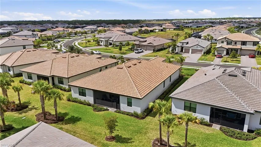 Aerial view of residential area