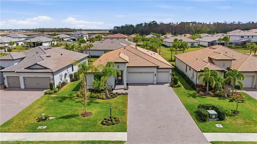 Aerial perspective of suburban area