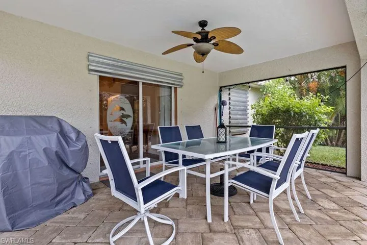 Under cover screened lanai ceiling fan
