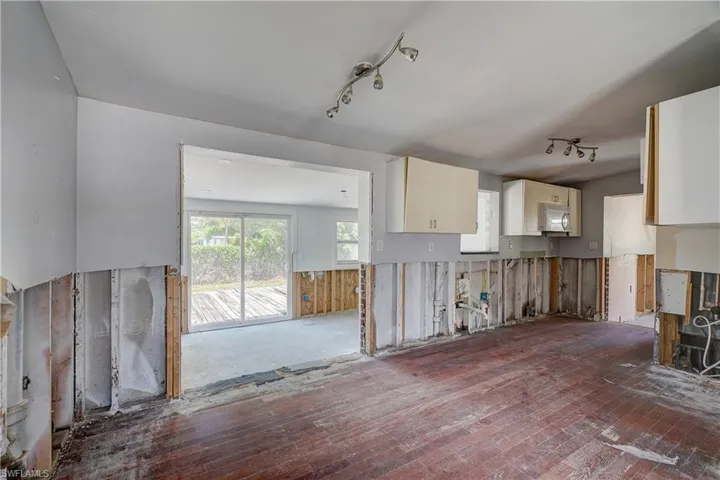 Kitchen featuring track lighting