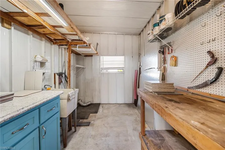 Washroom with concrete flooring