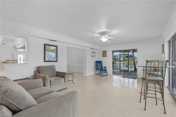 Living room with ceiling fan
