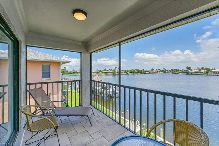 Balcony with a water view