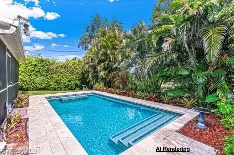 AI Pool rendering, room for the pool.