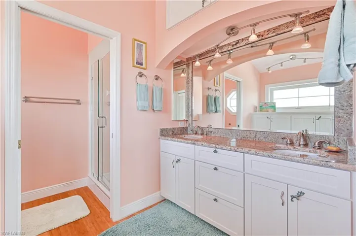 Master Bathroom dual sinks and shower