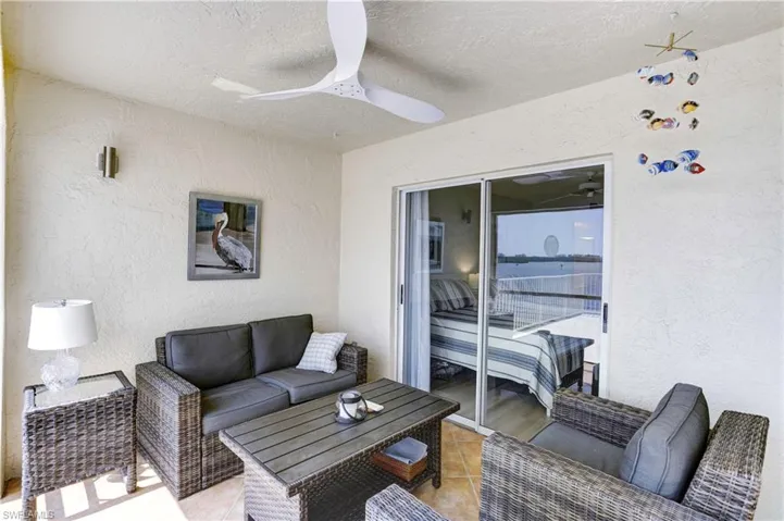 Large covered balcony with plenty of room!