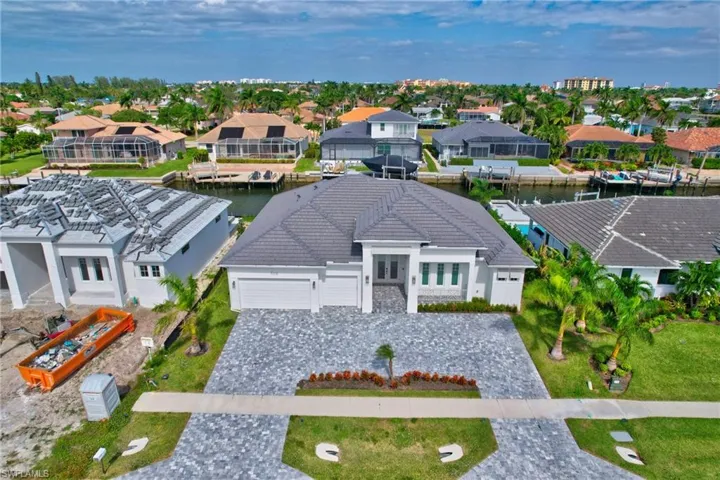 Contemporary single-story residence with a gray tile roof