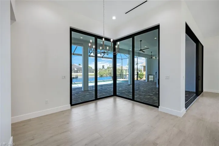 Dinning room with outdoor view