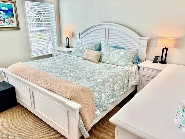 Bedroom with carpet floors