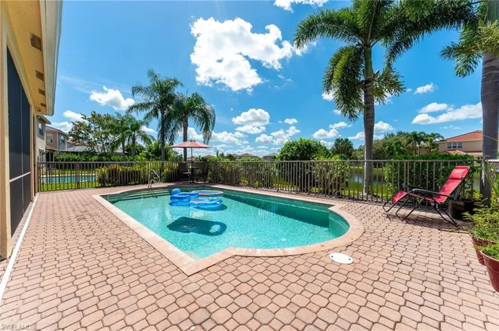 Gorgeous pool and lake view.
