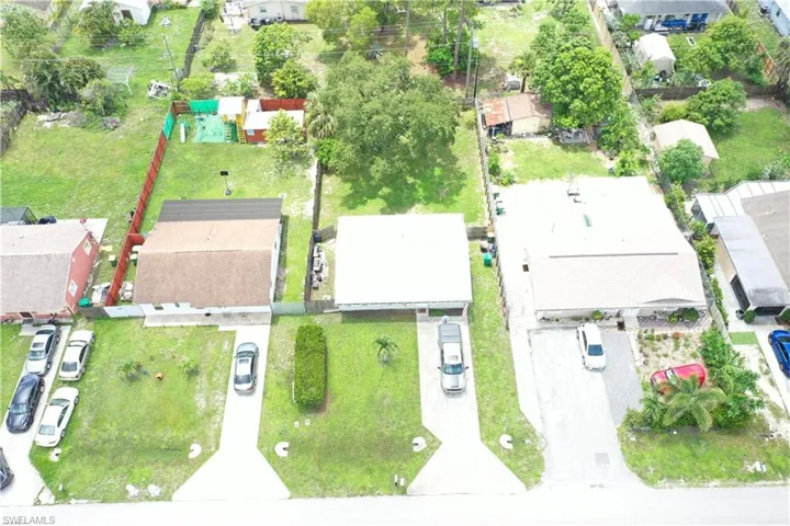 Aerial perspective of suburban area