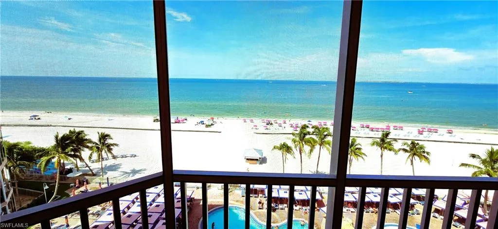 Property view of water featuring a beach view