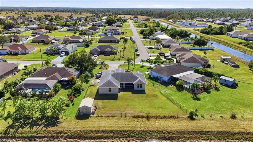 Aerial view of residential area