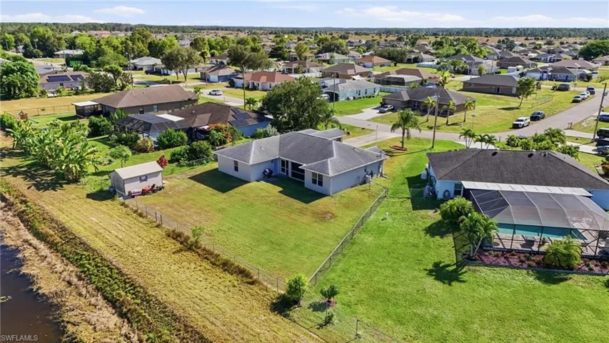 Aerial view of residential area
