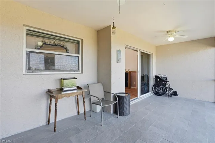 View of patio / terrace featuring ceiling fan
