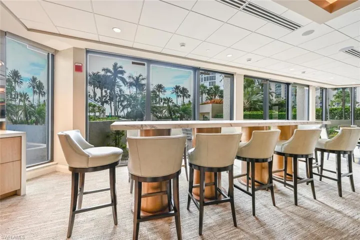 High-top community table w/Gulf views