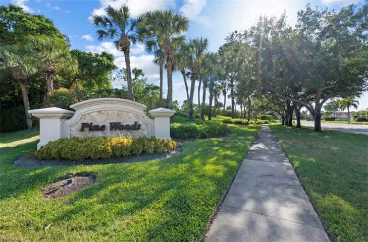 Entrance to Pine Woods off of Airport Rd.