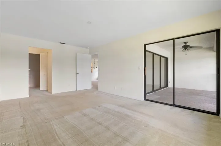 Master bedroom facing the balcony