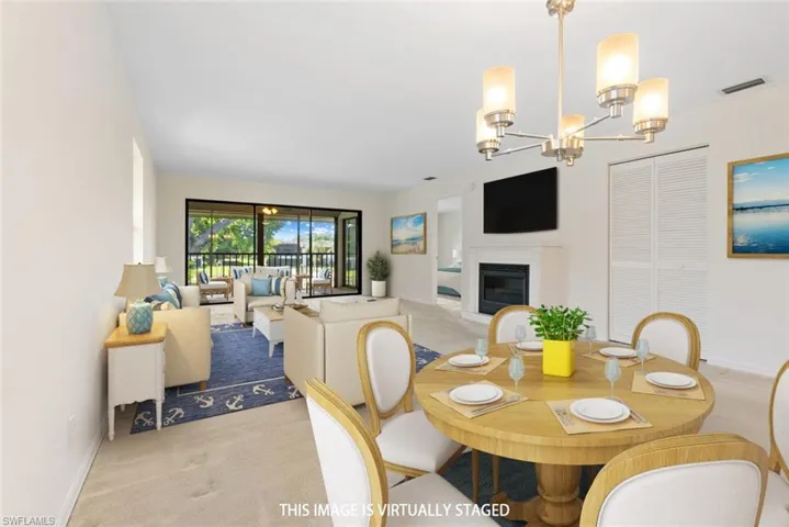 Living/Dining room w/virtual staging