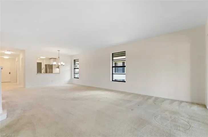 View of the dinning area and living room