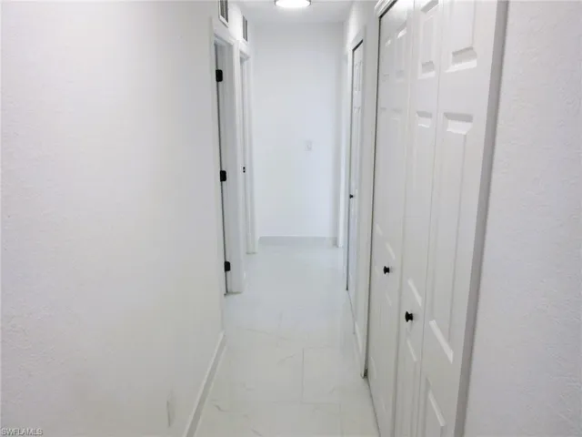Hall with a textured wall