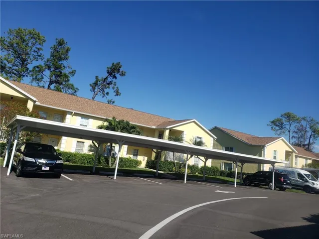View of partially covered parking lot