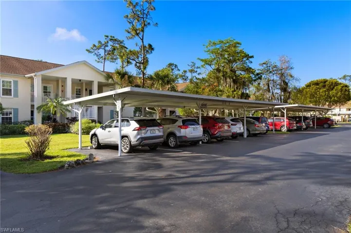 View of covered parking lot