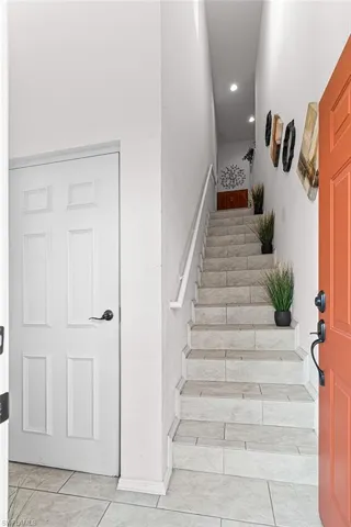 Staircase with recessed lighting
