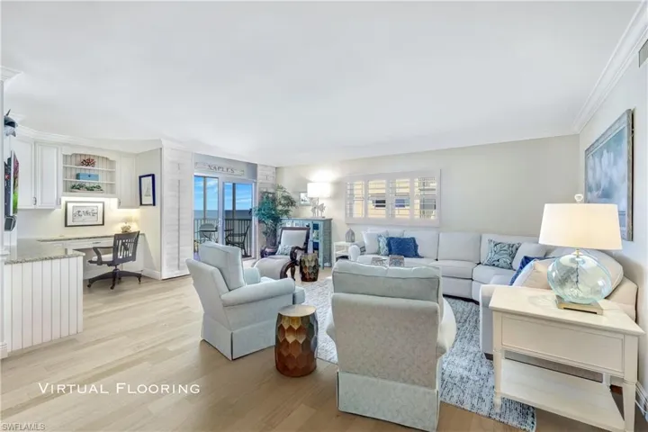 Open and inviting living space with office nook when you need to "work from home".