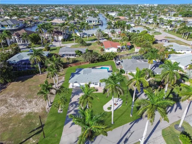 Aerial perspective of suburban area