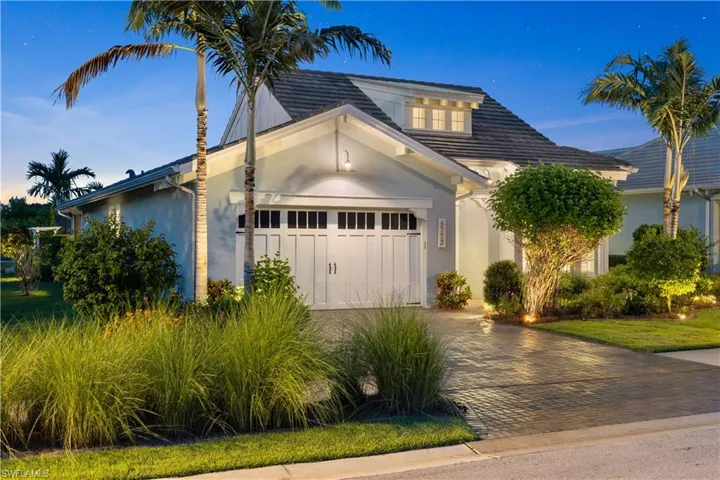 View of front facade with two car garage