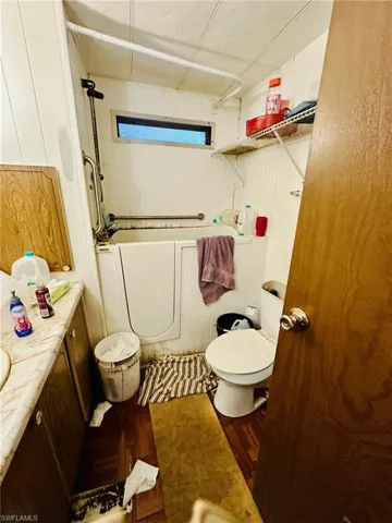 Bathroom with vanity and toilet