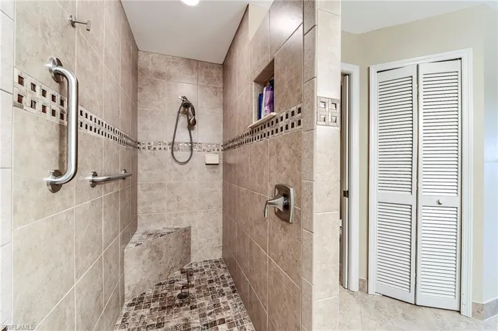 Large tiled walk-in shower