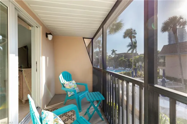Western skies from private screened balcony