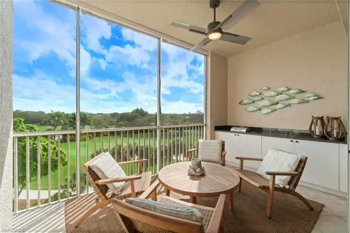 Balcony with gorgeous golf course and lake views.