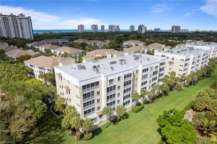 Aerial of 7687 Pebble Creek building.  This unit is the 4th floor in the "05" stack, second stack to the end of the building (to the left).