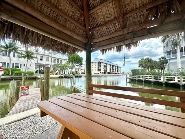 Tiki Hut View. Boat docks and Seawalls provide gulf access by boat or kayak