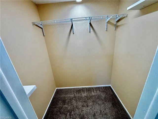 Walk in closet featuring carpet flooring