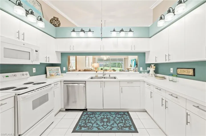 Loads of cabinets and counter space, view to golf course