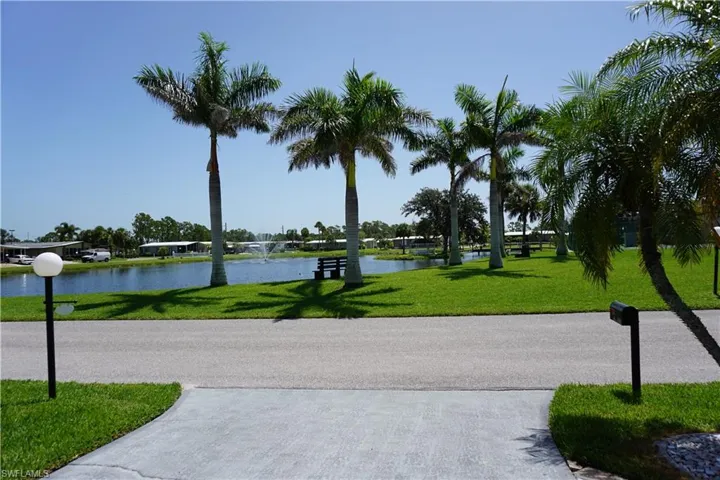 View from driveway of Lake Antigua park across the street from the home