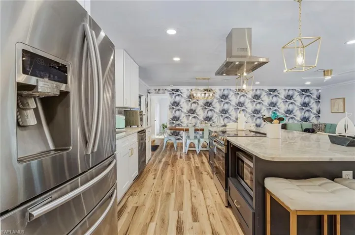 All stainless steel appliances.